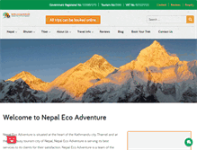 Tablet Screenshot of nepalecoadventure.com